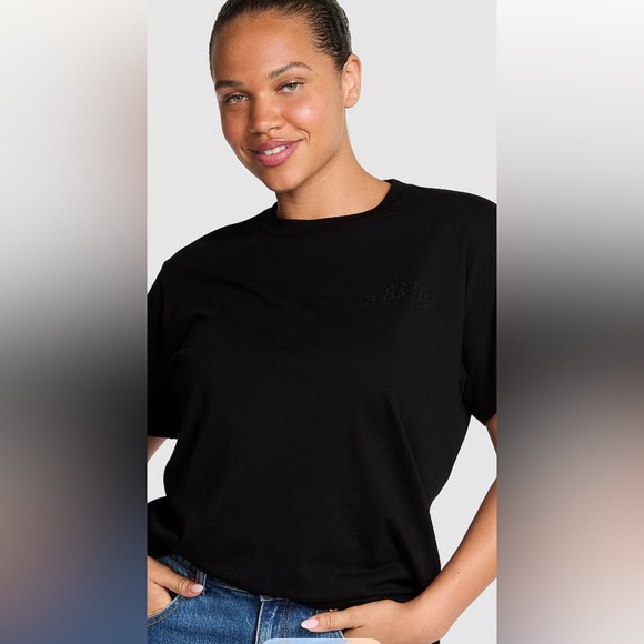 PINK Victoria's Secret Pants - Black PINK Logo Sweatpants and Matching PINK Tshirt 💝